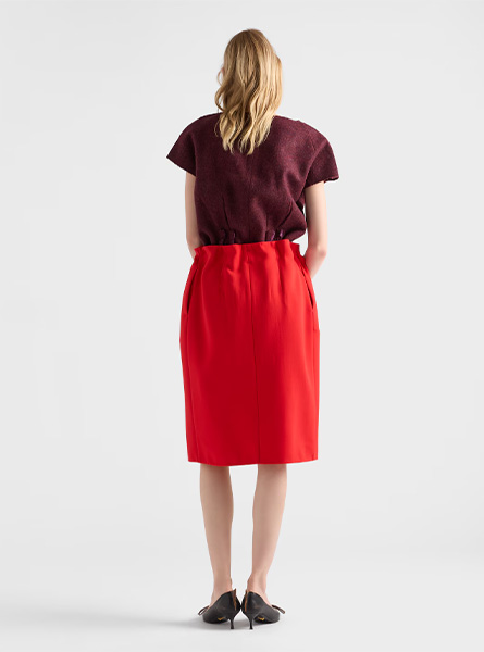 PRADA高仿女装 | 普拉达 A货服装  2025秋冬PRADA新款 混纺编织中长半身裙