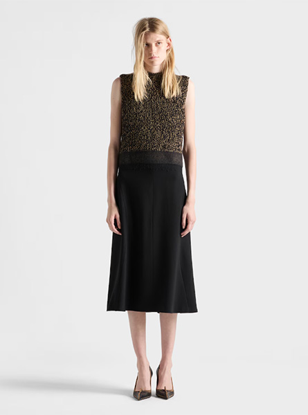 PRADA高仿女装 | 普拉达 A货服装  2025秋冬PRADA新款 设得兰羊毛和羊绒连衣裙