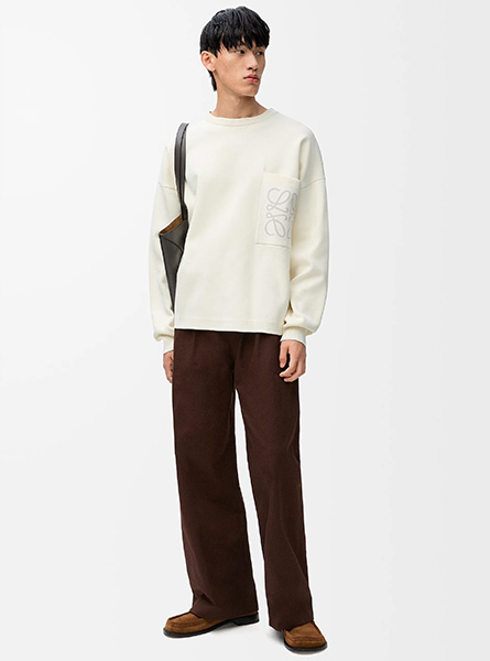 LOEWE高仿男装 | 罗意威A货服装  2025秋冬新款 棉质混纺毛衣