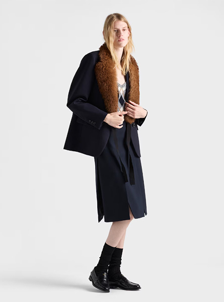 PRADA高仿女装 | 普拉达 A货服装  2025秋冬PRADA新款 羊毛粗花呢裙子