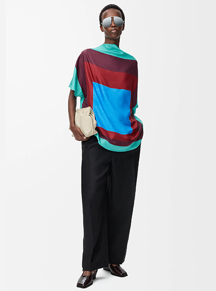 LOEWE高仿女装 | 罗意威A货服装  2025秋冬新款 丝绸围巾上衣