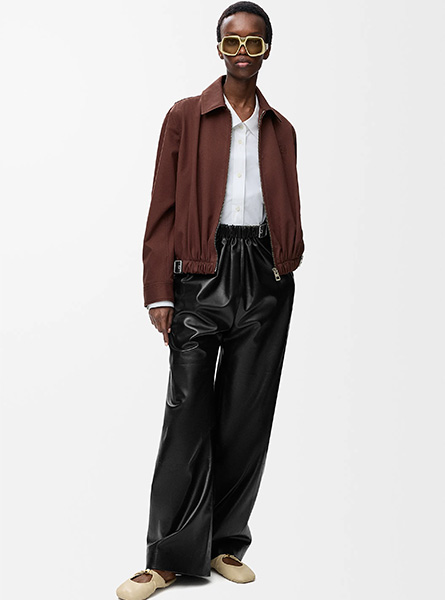LOEWE高仿女装 | 罗意威A货服装  2025秋冬新款 棉质和丝绸腰带夹克