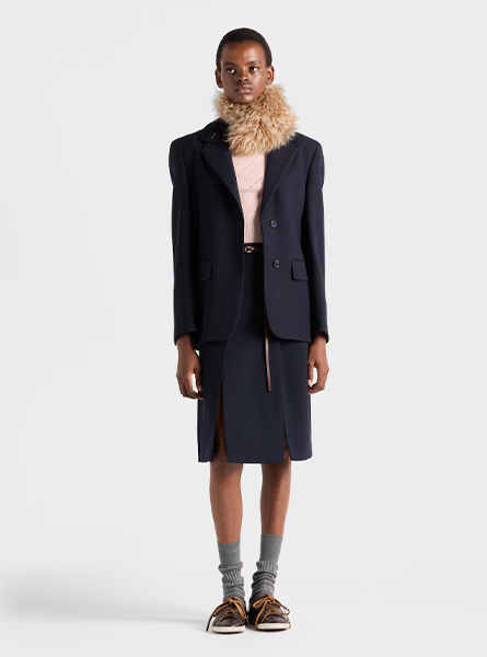 PRADA高仿女装 | 普拉达 A货服装  2025秋冬PRADA新款 羊绒短袖毛衣