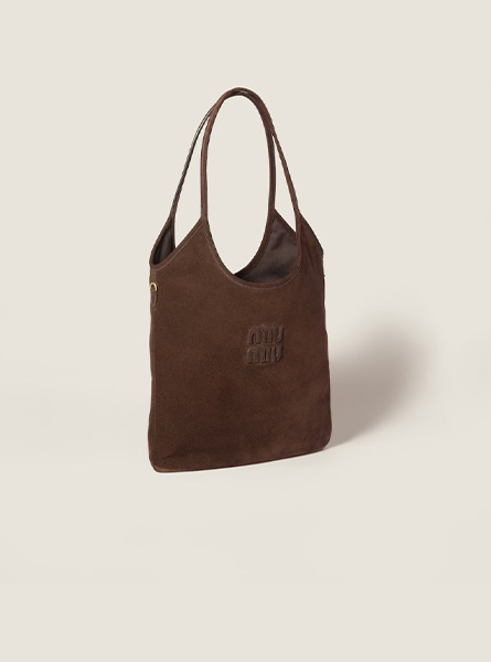 高仿MIUMIU包包 | A货缪缪包包 2025秋冬MIUMIU新款 深棕色 IVY绒面皮革手袋 托特包