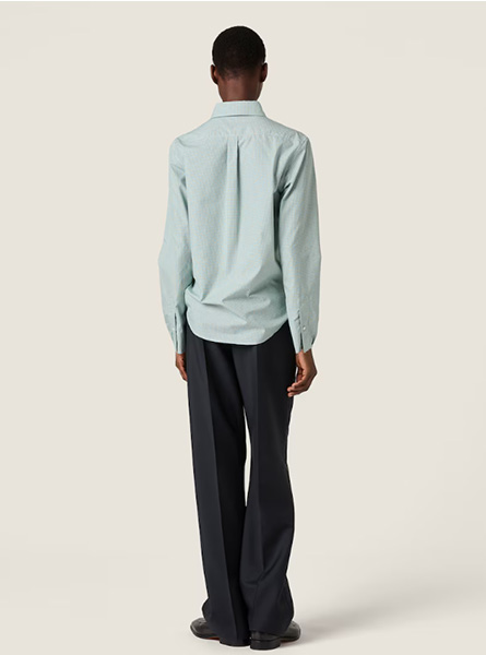 MIUMIU高仿女装 | 缪缪A货服装  2025秋冬MIUMIU新款 府绸质感衬衫