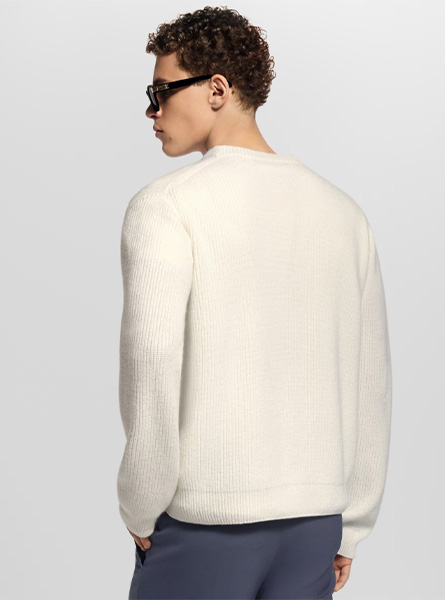 LV高仿男装 | 路易威登 A货服装  2025秋冬LV新款 刺绣山羊绒圆领衫