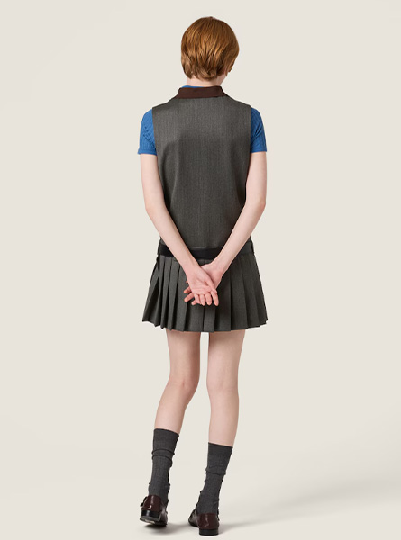 MIUMIU高仿女装 | 缪缪A货服装  2025秋冬MIUMIU新款 褶皱织物面料连衣裙