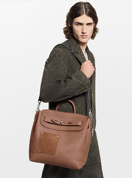高仿LV包包 | A货LV男包 2025秋冬LV新款 浅棕色 STEAMER 30 手袋 M26758