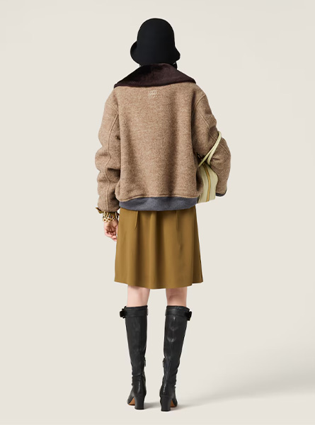 MIUMIU高仿女装 | 缪缪A货服装  2025秋冬MIUMIU新款 设得兰羊毛夹克