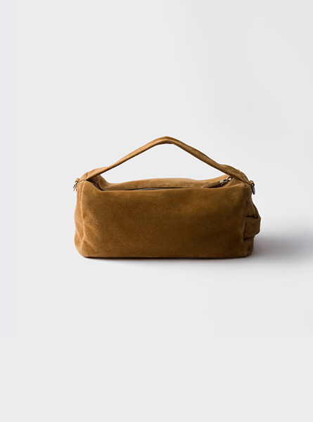 高仿PRADA包包 | A货普拉达男包 2025秋冬新款 肉桂色绒面皮革单肩包