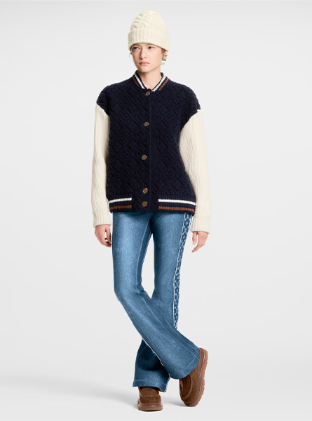 LV高仿女装 | 路易威登 A货服装  2025秋冬LV新款 MONOGRAM 毛巾布棒球夹克