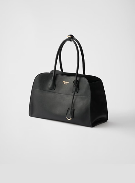 高仿PRADA包包 | A货普拉达女包 2025秋冬新款 黑色大号皮革托特包