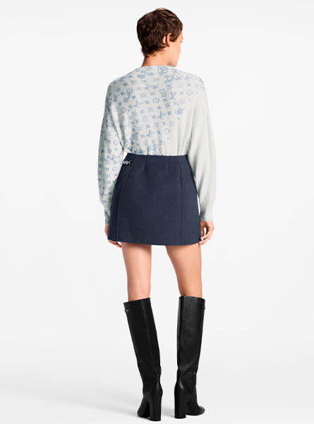 LV高仿女装 | 路易威登 A货服装  2025秋冬LV新款 链条系扣迷你围裹式半身裙