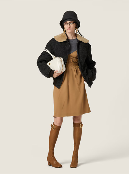 MIUMIU高仿女装 | 缪缪A货服装  2025秋冬MIUMIU新款设得兰羊毛夹克