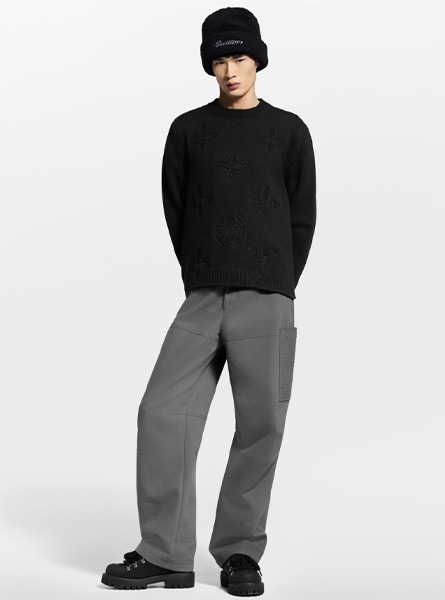 LV高仿男装 | 路易威登 A货服装  2025秋冬LV新款 装饰细节针织圆领衫