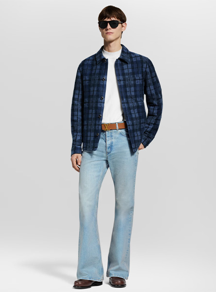 LV高仿男装 | 路易威登 A货服装  2025秋冬LV新款 MONOGRAM 格纹牛仔夹克式衬衫