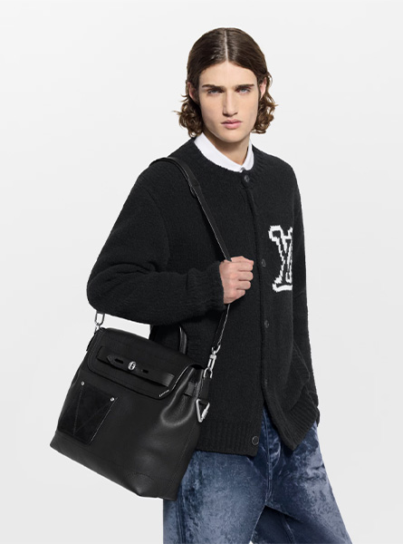 高仿LV包包 | A货LV男包 2025秋冬LV新款 黑色 STEAMER 30 手袋 M27061