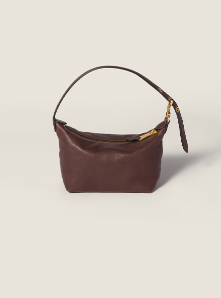 高仿MIUMIU包包 | A货缪缪包包 2025秋冬MIUMIU新款 石南木色 Nappa皮革小包 饭盒包