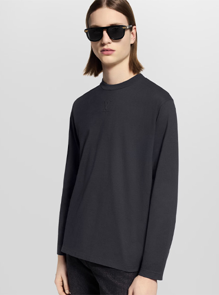 LV高仿男装 | 路易威登 A货服装  2025秋冬LV新款 LV 压纹长袖 T 恤