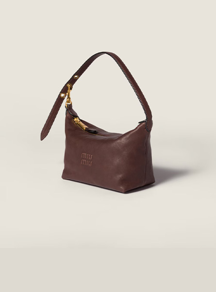 高仿MIUMIU包包 | A货缪缪包包 2025秋冬MIUMIU新款 石南木色 Nappa皮革小包 饭盒包