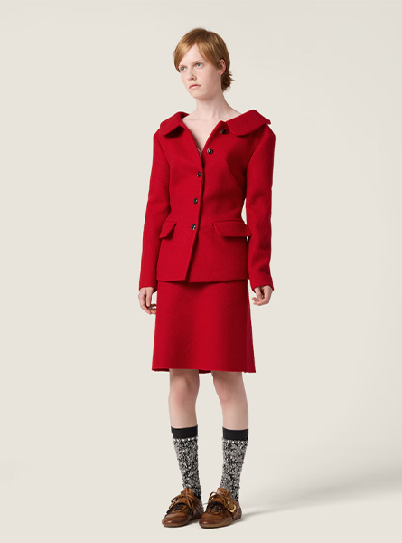 MIUMIU高仿女装 | 缪缪A货服装  2025秋冬MIUMIU新款 马海毛半身裙