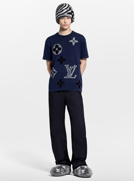 LV高仿男装 | 路易威登 A货服装  2025秋冬LV新款 MONOGRAM 短袖针织圆领衫