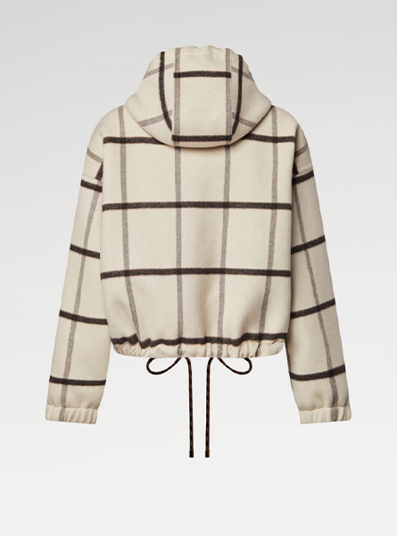 LV高仿女装 | 路易威登 A货服装  2025秋冬LV新款 格纹图案连帽夹克