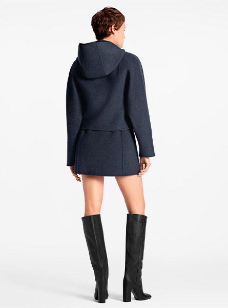 LV高仿女装 | 路易威登 A货服装  2025秋冬LV新款 短款连帽粗呢大衣