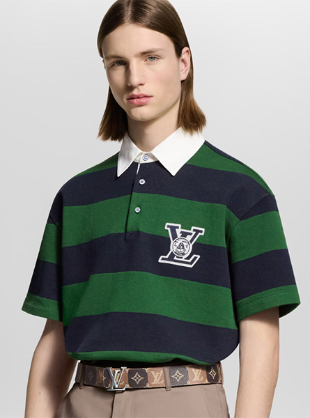LV高仿男装 | 路易威登 A货服装  2025秋冬LV新款 条纹短袖马球衫