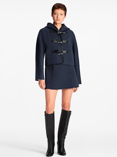 LV高仿女装 | 路易威登 A货服装  2025秋冬LV新款 短款连帽粗呢大衣