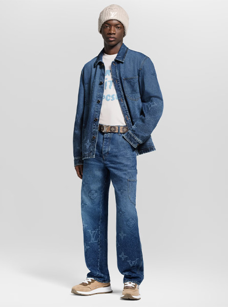LV高仿男装 | 路易威登 A货服装  2025秋冬LV新款 MONOGRAM 牛仔工装夹克式衬衫