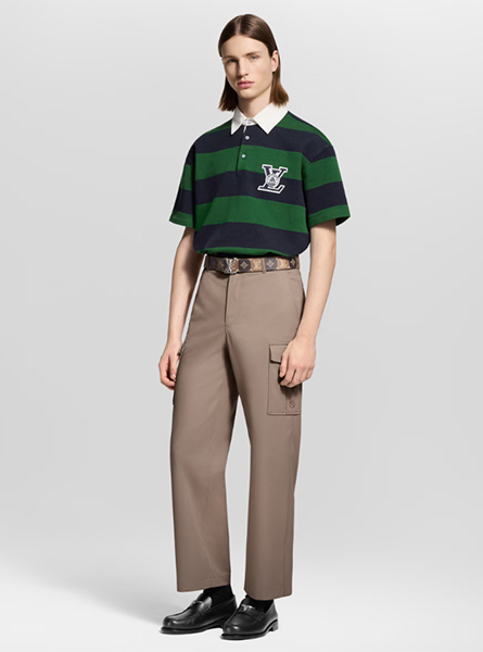 LV高仿男装 | 路易威登 A货服装  2025秋冬LV新款 条纹短袖马球衫