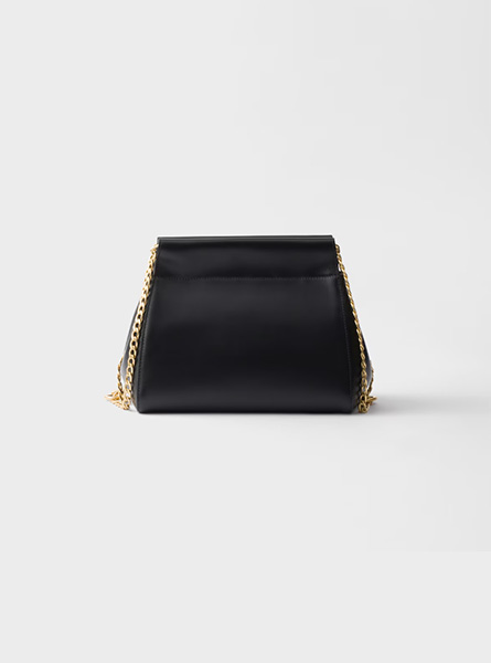 高仿PRADA包包 | A货普拉达女包 2025秋冬新款 黑色Prada Enchaîné 迷你皮革手袋