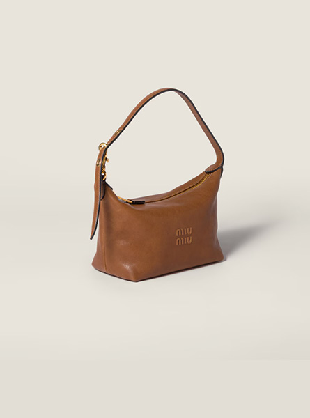 高仿MIUMIU包包 | A货缪缪包包 2025秋冬MIUMIU新款 橡木色 Nappa皮革小包 饭盒包