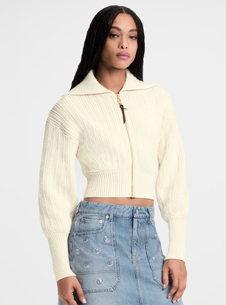 LV高仿女装 | 路易威登 A货服装  2025秋冬LV新款 罗纹针织短款夹克