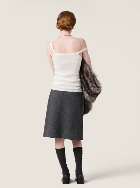 MIUMIU高仿女装 | 缪缪A货服装  2025秋冬MIUMIU新款 设得兰羊毛裙