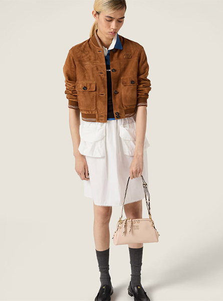 高仿MIUMIU包包 | A货缪缪包包 2025秋冬MIUMIU新款 裸粉色 皮革手拿包