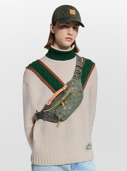 高仿LV包包 | A货LV男包 2025秋冬LV新款 绿色 RUSH 腰包 M26933