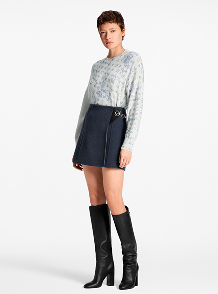 LV高仿女装 | 路易威登 A货服装  2025秋冬LV新款 链条系扣迷你围裹式半身裙