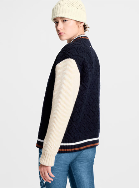 LV高仿女装 | 路易威登 A货服装  2025秋冬LV新款 MONOGRAM 毛巾布棒球夹克