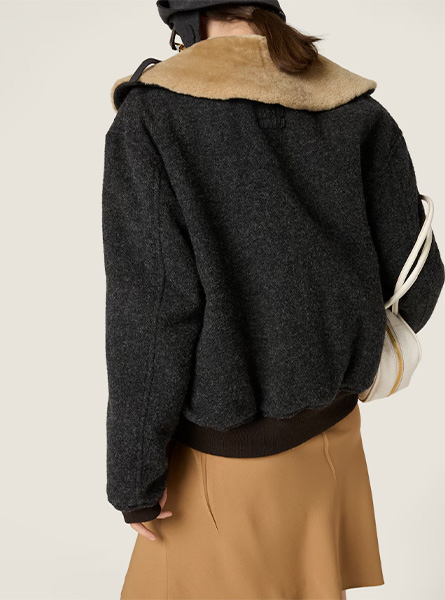 MIUMIU高仿女装 | 缪缪A货服装  2025秋冬MIUMIU新款设得兰羊毛夹克