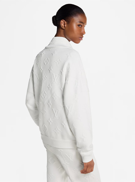 LV高仿女装 | 路易威登 A货服装  2025秋冬LV新款 3D MONOGRAM 罗纹衣领针织衫