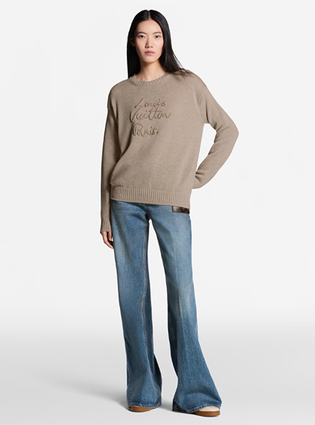 LV高仿女装 | 路易威登 A货服装  2025秋冬LV新款 手写体标识套头衫