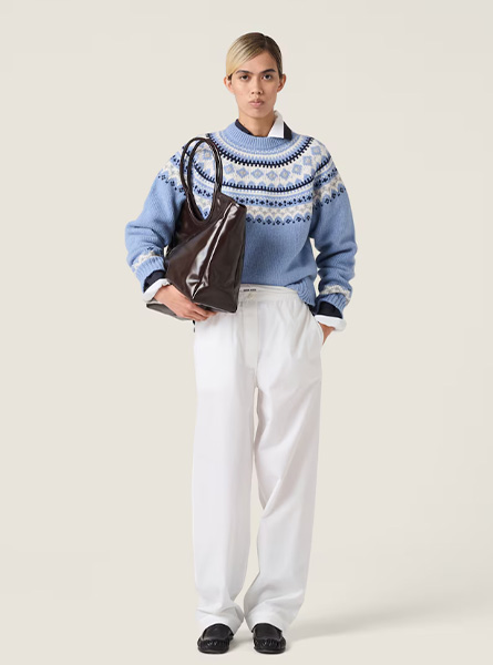 MIUMIU高仿女装 | 缪缪A货服装  2025秋冬MIUMIU新款 圆领羊毛毛衣