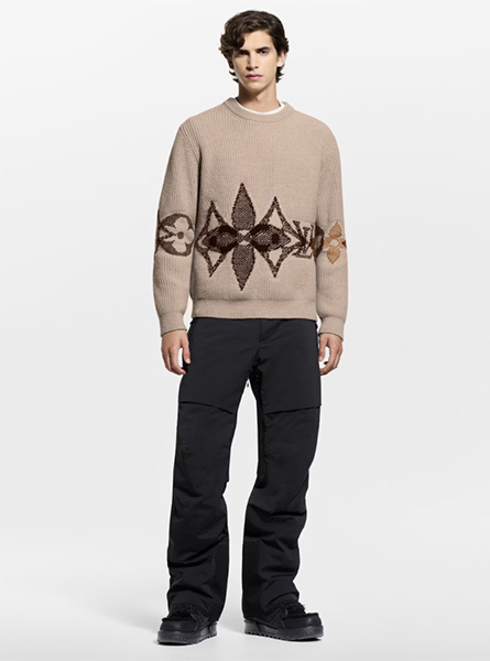 LV高仿男装 | 路易威登 A货服装  2025秋冬LV新款 针织圆领衫