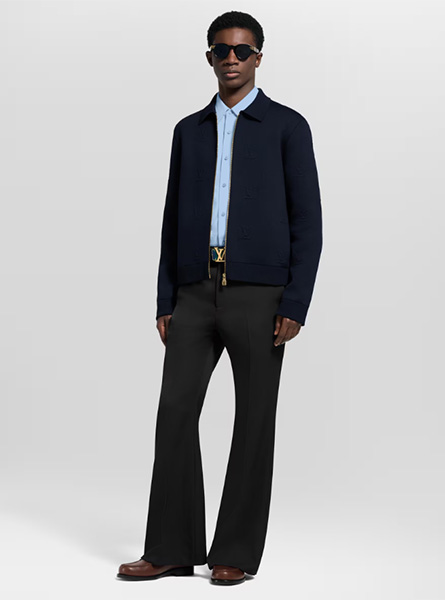 LV高仿男装 | 路易威登 A货服装  2025秋冬LV新款 LV BLASON 压纹拉链束腰夹克