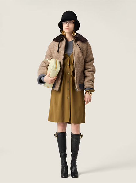 MIUMIU高仿女装 | 缪缪A货服装  2025秋冬MIUMIU新款 设得兰羊毛夹克