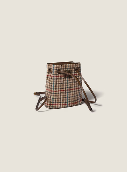 高仿MIUMIU包包 | A货缪缪包包 2025秋冬MIUMIU新款 驼棕色 千鸟格羊毛小袋