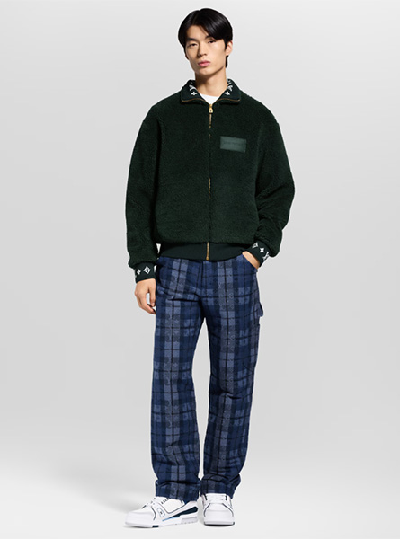 LV高仿男装 | 路易威登 A货服装  2025秋冬LV新款 皮革贴饰绒面束腰夹克