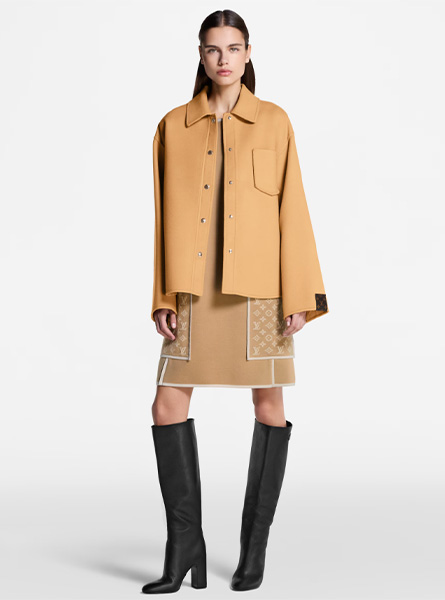 LV高仿女装 | 路易威登 A货服装  2025秋冬LV新款 双面材质拉链衣袖衬衫式夹克